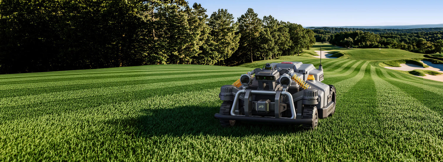 Maston commercial robotic mower on a golf course