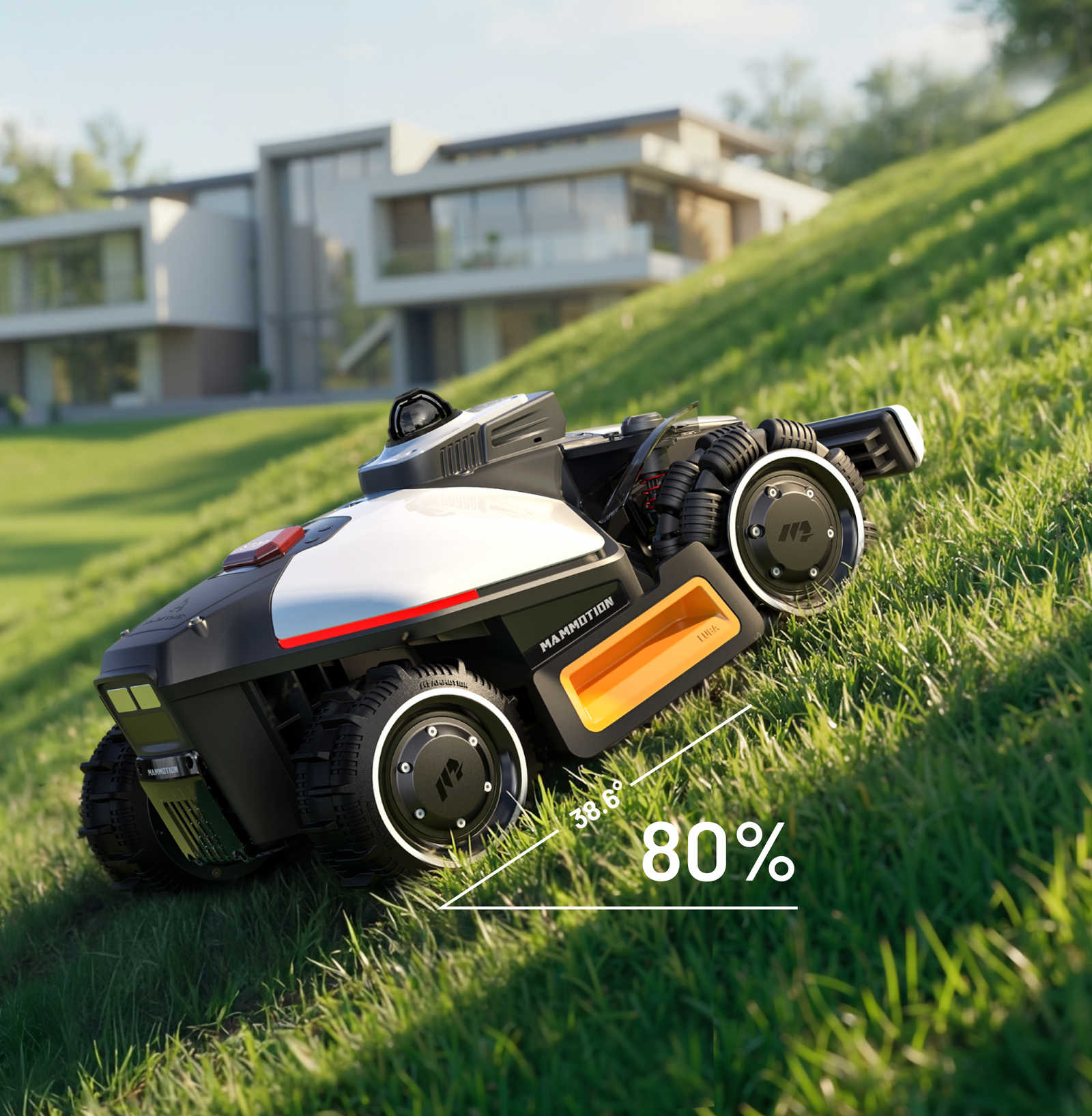 AWD zdoláva 80% (38.6°) svahy
