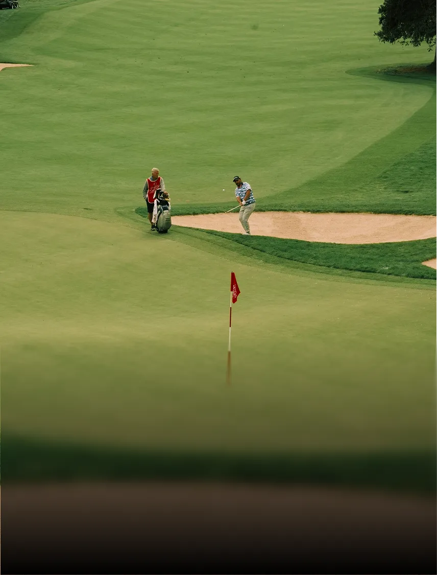 Golf course fairway and bunker